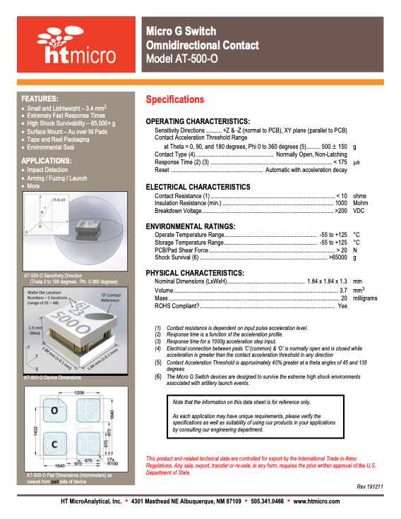 Inertial G-Switches - HT Micro